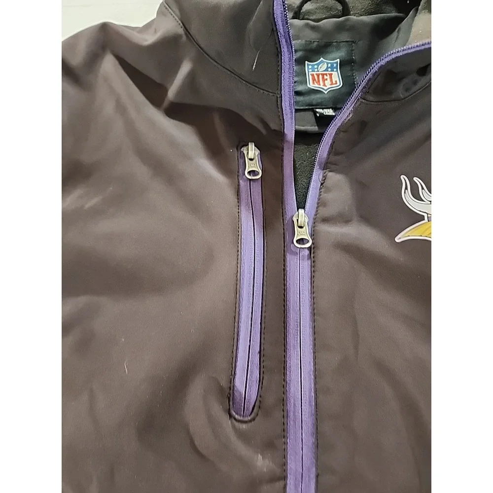NFL Minnesota Vikings G-III Softshell Jacket Mens XXL Purple Black Full Zip Coat